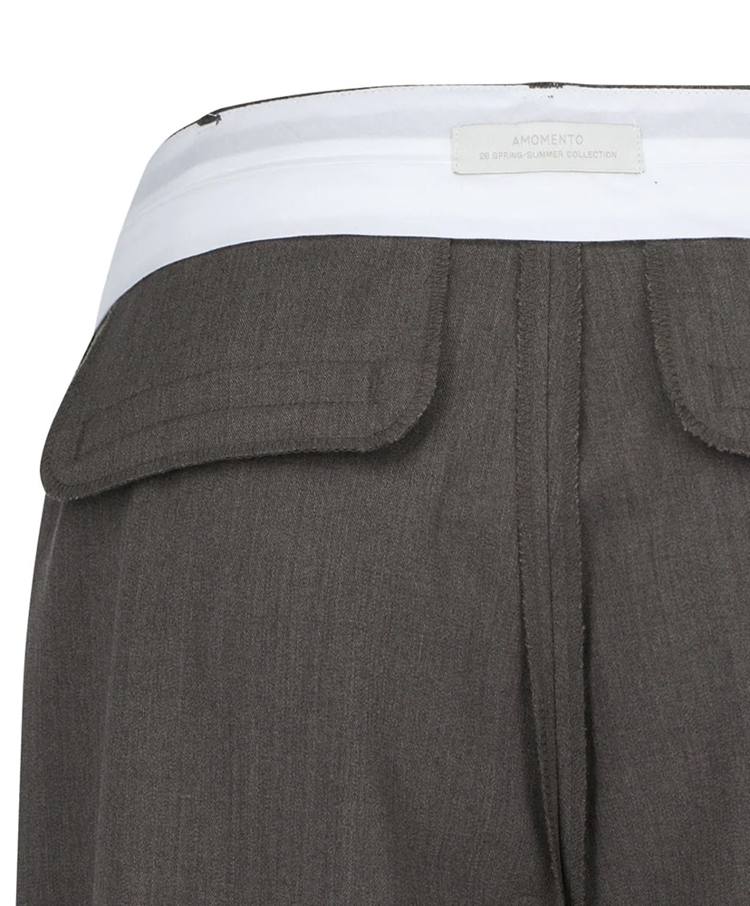 Wide Tuck Pants Brown/ブラウン 1(WOMEN)