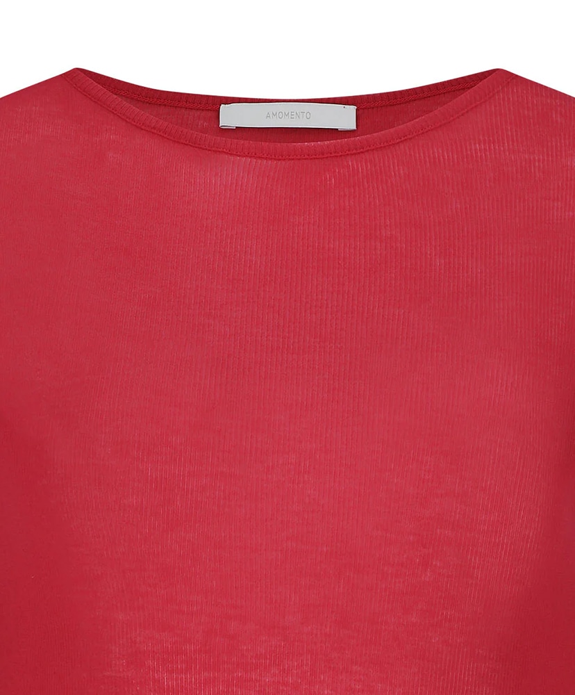 Round Short Sleeve T-Shirt Red/レッド 1(WOMEN)