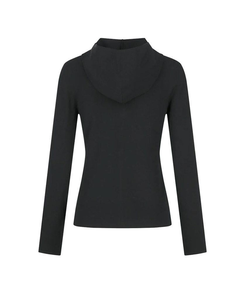 Half Zip-Up Knit Hoodie Black/ブラック 1(WOMEN)