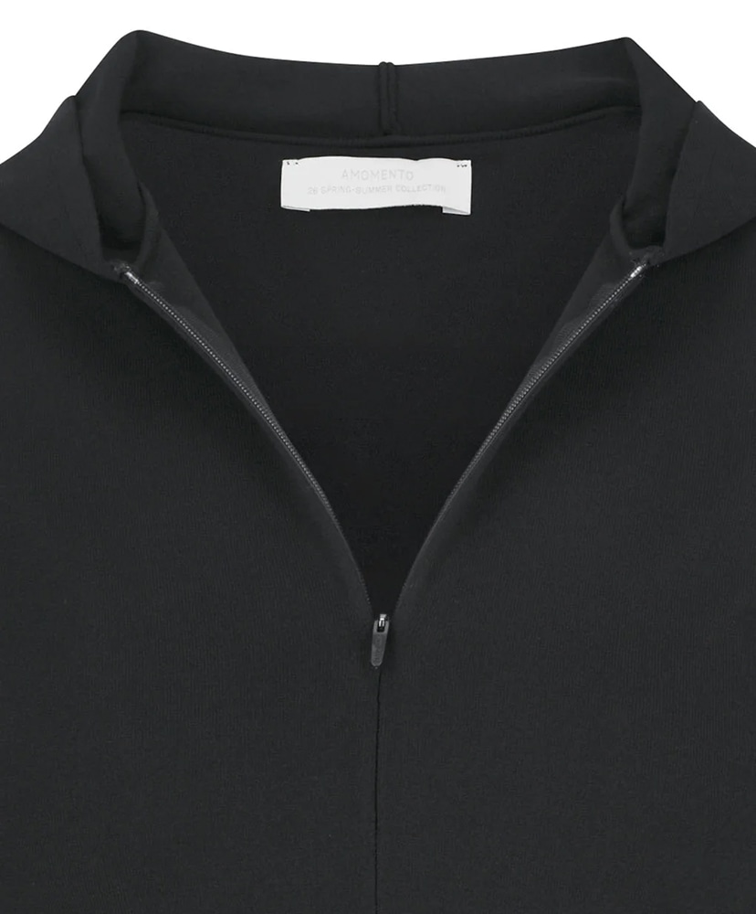 Half Zip-Up Knit Hoodie Black/ブラック 1(WOMEN)