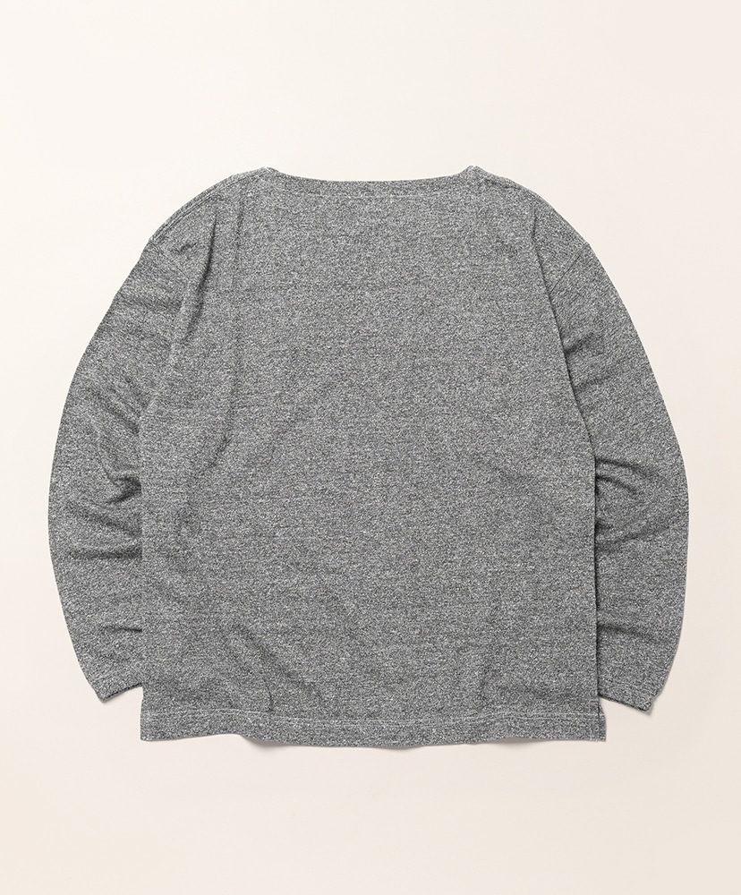 Linen High-Twist Cotton Boat Neck Pullover Black×White/ブラック×ホワイト L(MEN)