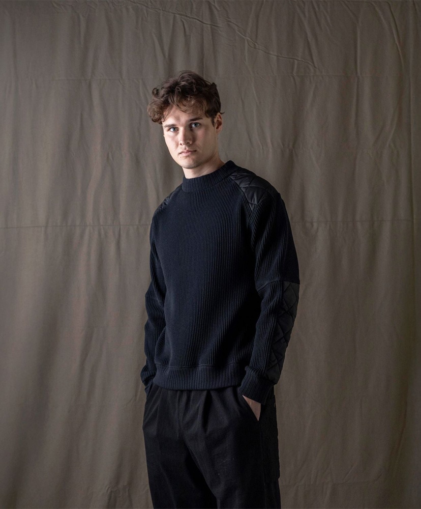 Jackman X Lavenham Waffle Armored Midneck Mens Sable Black/セーブルブラック L(MEN)