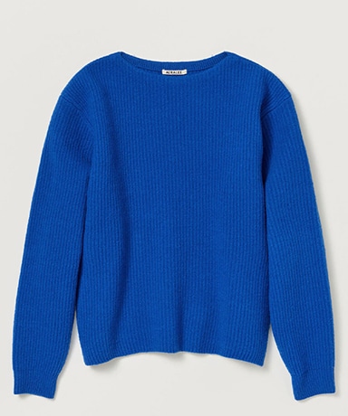 AURALEE[オーラリー] 23AW Milled French Merino Rib Knit Boat Neck P/O