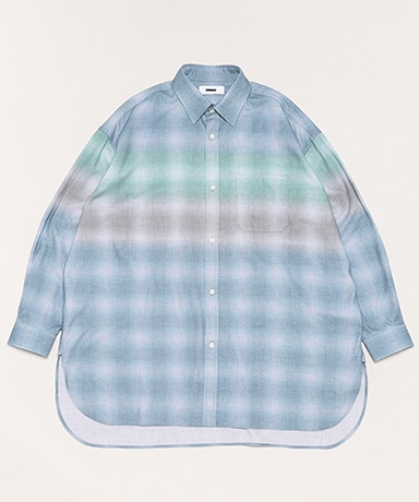 Long Shirt-Flannel(38(MEN) Check Pattern Blue/チェックパターン