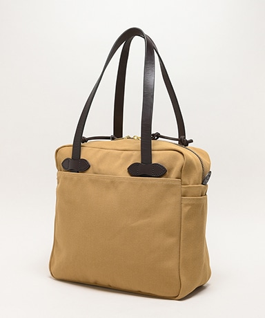 Rugged Twill Tote Bag With Zipper(ONE Tan/タン): FILSON