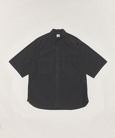 LOFTMAN別注 Selvedge Chambray USN Shirt S/S(2(MEN) Black Gray