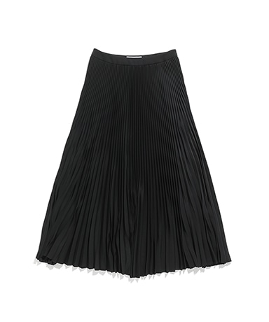 Satin Pleats Skirt(0(WOMEN) Black/ブラック): Graphpaper