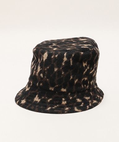Bucket Hat - Poly Wool Leopard Jacquard