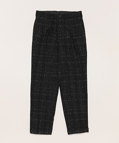 Tucked Trouser - W/N Plaid Cloth