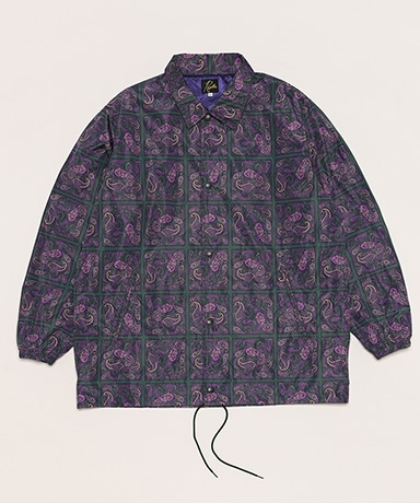 Coach Jacket - Poly Taffeta / Printed(L(MEN) Green Square/グリーンスクエア): NEEDLES