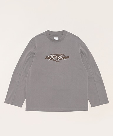 Naptime. LOVEプリント長袖Tシャツ グレー M．グレー プリントロングTシャツ（ベア） 大きいサイズ