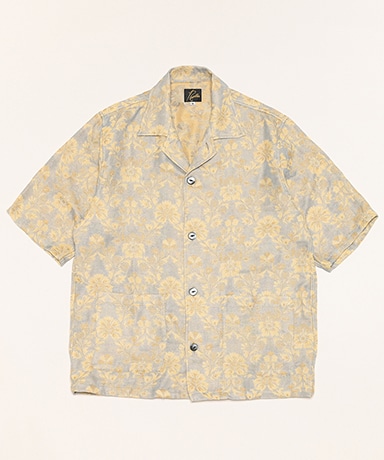 Cabana Shirt-Poly India Jq.(XS(MEN) Grey×Beige/グレー×ベージュ