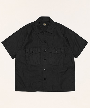 S/S Fatigue Shirt-Back Sateen(L(MEN) Black/ブラック): NEEDLES