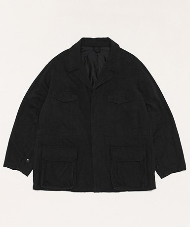 シルクネップミリタリージャケット(2(MEN) Black/ブラック): COMOLI