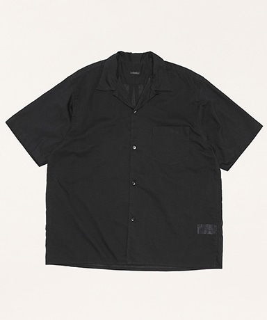 KHADIコットン半袖 オープンカラーシャツ(1(MEN) Black/ブラック): COMOLI
