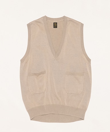 The Seaisland Cotton V Neck Vest(2(WOMEN) Beige/ベージュ): BATONER