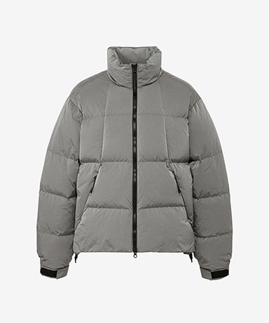 Dope Dyed Ripple Nylon Down Jacket (Unisex)