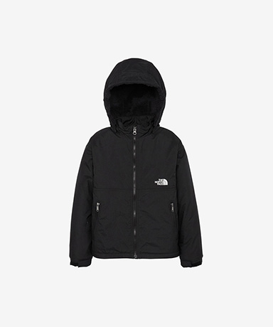 【美品】THE NORTH FACE COMPACT NOMAD ジャケット Compact Nomad Jacket (Kid's)(130(KIDS') K/ブラック): THE