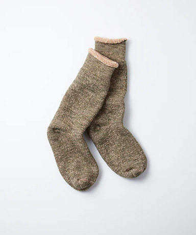 Double Face Crew Socks "Merinowool & Brown OG"