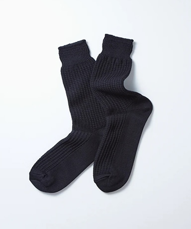 Cotton Waffle Crew Socks