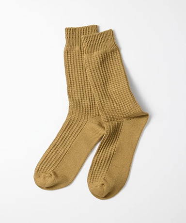 Cotton Waffle Crew Socks