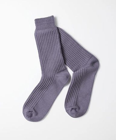 Cotton Waffle Crew Socks