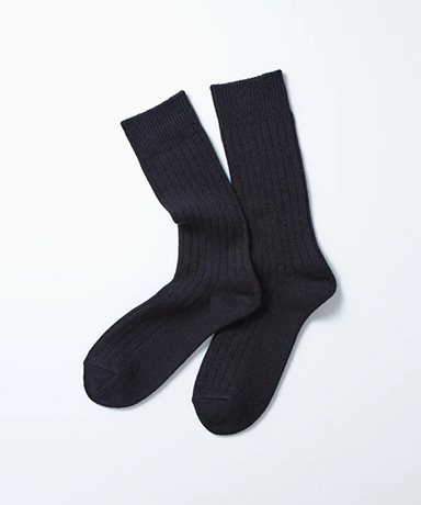 Cotton Wool Ribbed Crew Socks
