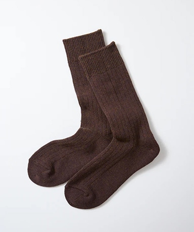 Cotton Wool Ribbed Crew Socks