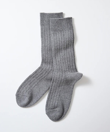 Cotton Wool Ribbed Crew Socks