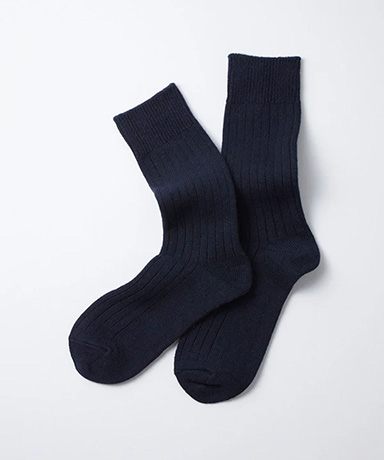 Cotton Wool Ribbed Crew Socks