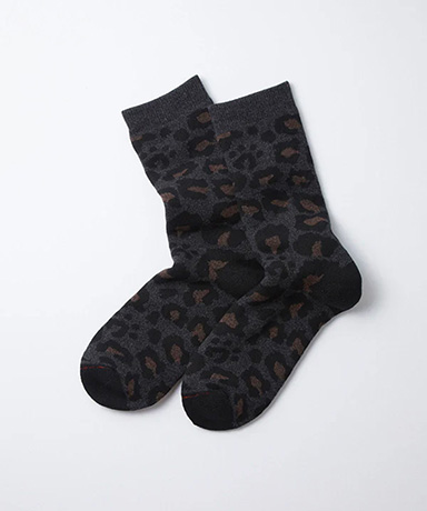 Pile Leopard Crew Socks