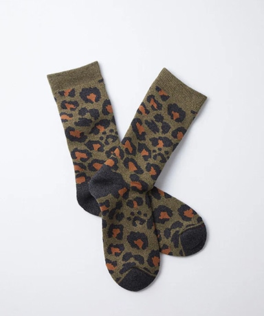 Pile Leopard Crew Socks