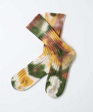 Chunky Ribbed Crew Socks "Tie Dye"