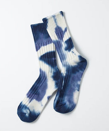 Chunky Ribbed Crew Socks "Tie Dye"