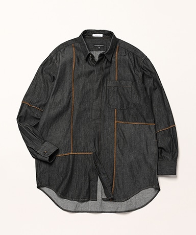 Combo Short Collar Shirt - Cotton Denim Shirting