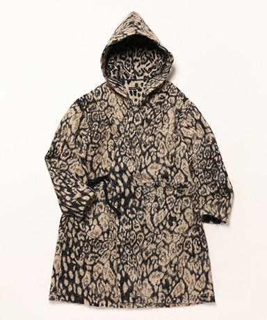 Knit Robe - Wool Poly Leopard Jacquard