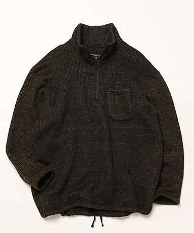 Zip Mock Neck - Wool Poly Nep Sweater Knit