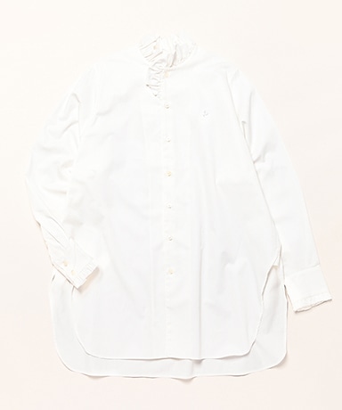 Frill Stand Collar Shirt(ONE(WOMEN) White/ホワイト): RHODOLIRION