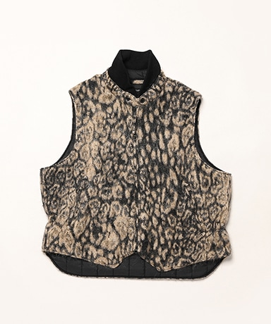 LL Vest - Wool Poly Leopard Jacquard