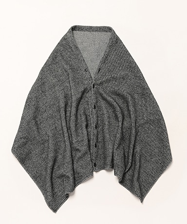 Button Shawl - Wool Shaggy Twill
