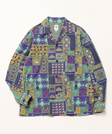 SOUTH2WEST8 カーディガン　ロフトマン SOUTH2 WEST8 25SS-V NECK CARDIGAN POLY LACE [GRN/BLK]