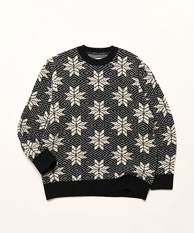 Crew Neck Sweater - Snowflakes