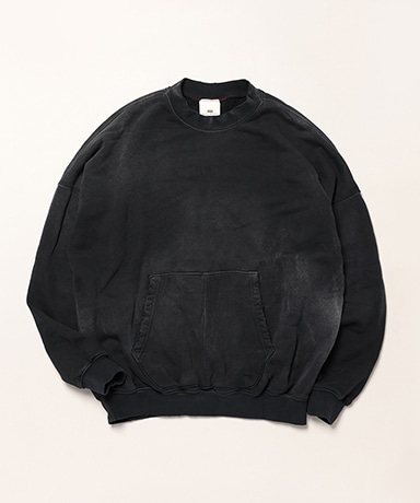 Oversize Kangaroo Pocket Crew Neck Aged