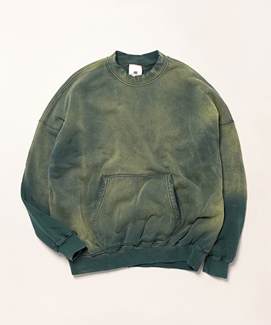 Oversize Kangaroo Pocket Crew Neck Aged
