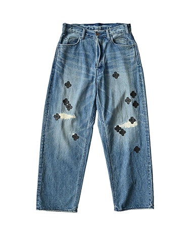 ブラックフラワービュッシュデニム