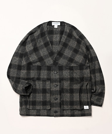 Digs Crew Cardie Jacket - Cotton Tweedy Check
