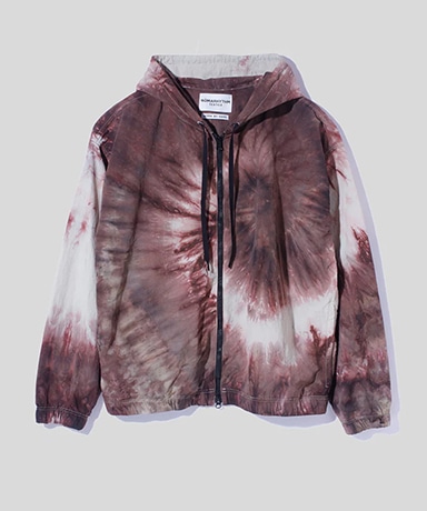 Tie Dye Nylon Zip Parka