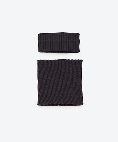 WKNY252810 Cotton Cashmere Knit Head Band & Neck Warmer