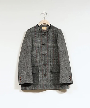 Collarless Jacket - British Tweed