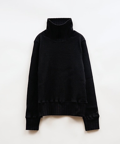 Turtle Neck Big Waffle - Black